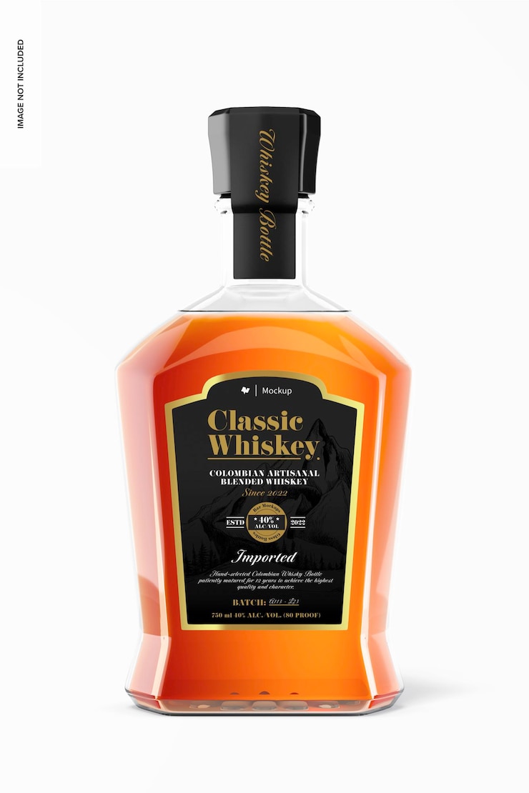 PSD mockup butelki whisky