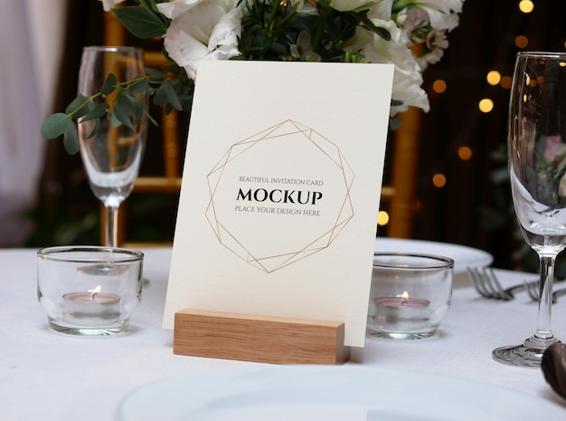 Mockup card for wedding table setting