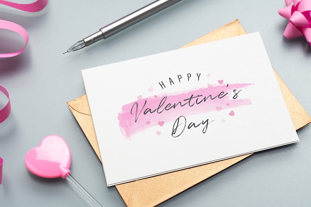 mockup card on grey surface