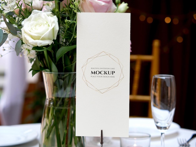 Mockup card for wedding table setting