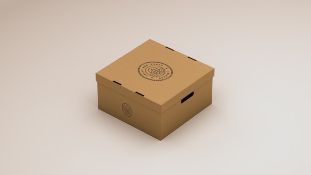 Mockup of cardboard box