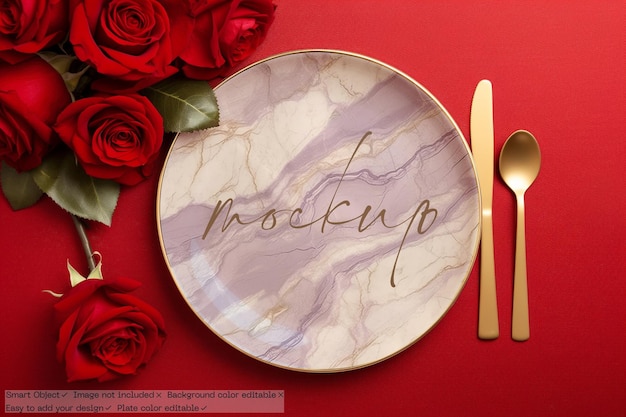 PSD mockup ceramicznej płyty valentine