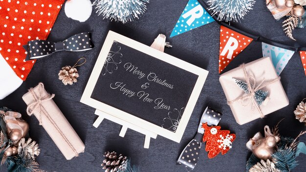 PSD mockup chalkboard for christmas and new year