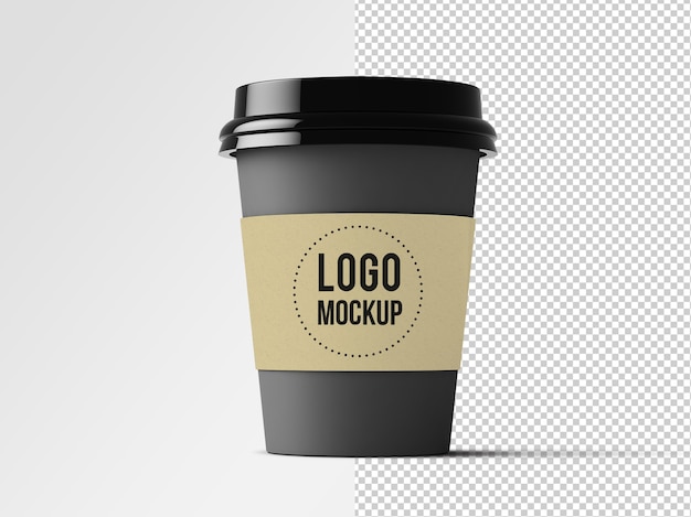 PSD mockup of a coffee cup label isolated