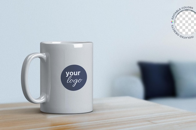 Mockup coffee tea classic mug cup company branding logo presentation print design interior concept