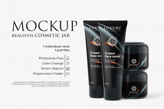 Pacchetto completo cosmetico mockup