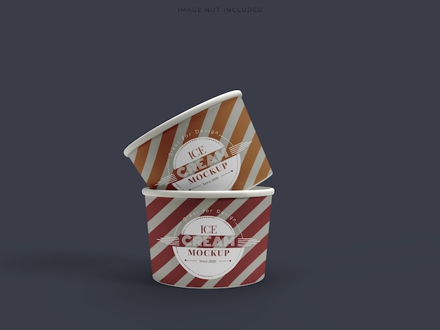 Imballaggio del gelato della tazza del mockup isolato