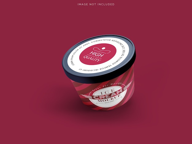 Mockup cup ice cream packaging mockup for ice cream