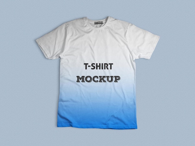 Mockup of customizable color tshirt laying on floor