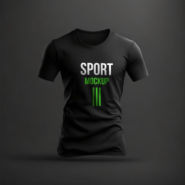 PSD mockup czarnej koszulki sportowej psd