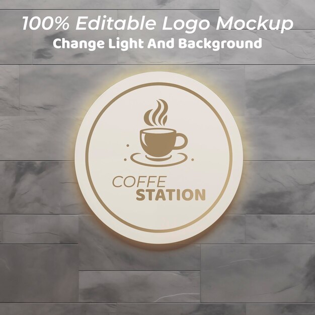 Mockup de logotipo coffe redondo