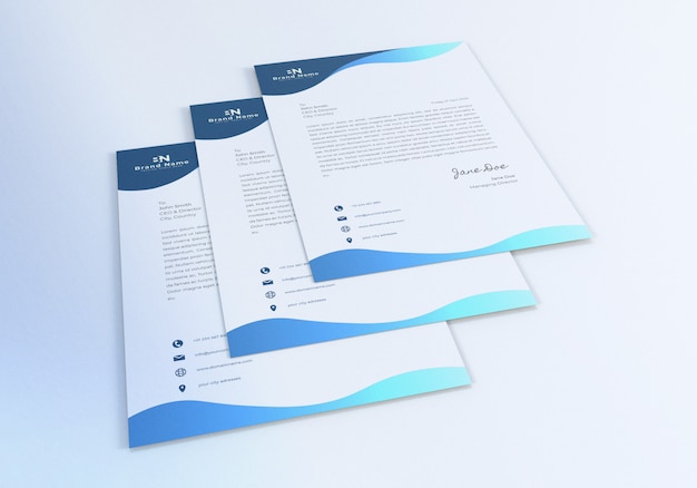 Mockup design of realistic letterhead