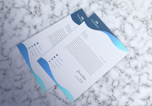 Mockup design of realistic letterhead