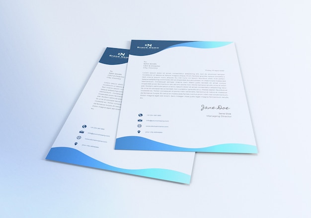 Mockup design of realistic letterhead