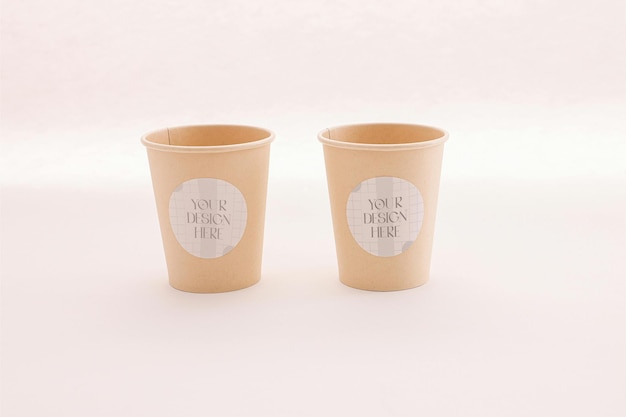 使い捨てコーヒーカップのモックアップ