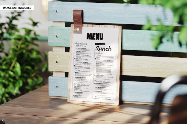 Mockup Drewnianego Uchwytu Menu