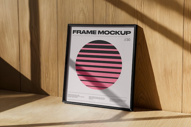 Mockup drewnianej ramy estetycznej
