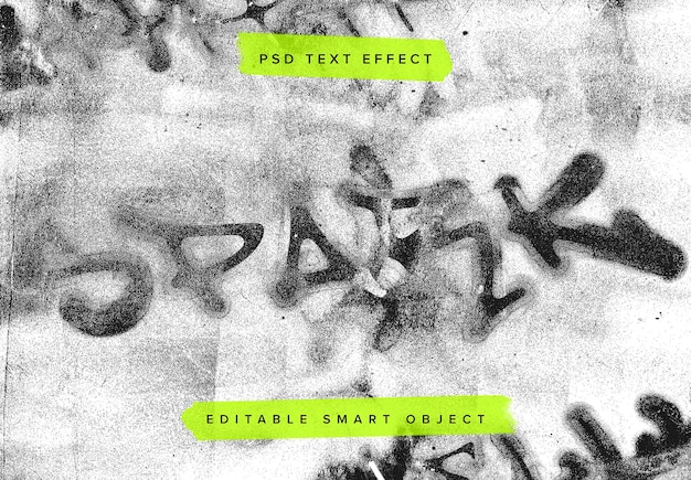 Mockup efektu tekstu Grunge Graffiti