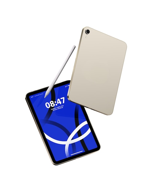 Mockup Ekranu Tabletu Z Magnetycznym Długopisem Dotykowym Na Białym Tle