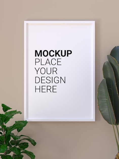 Mockup cornice per foto vuota sul muro