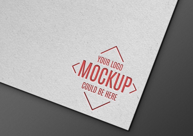 PSD mockup of engraved logo on paper free psd