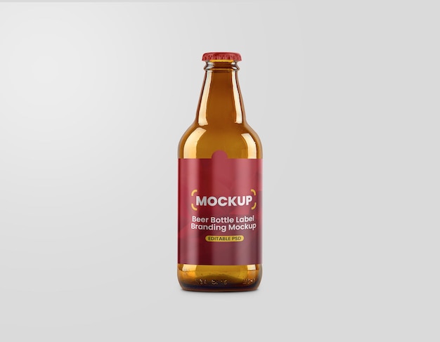 Mockup etykiety butelki piwa do brandingu i prezentacji produktu