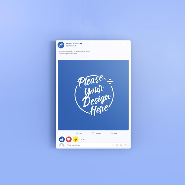 PSD mockup facebook social media 3d