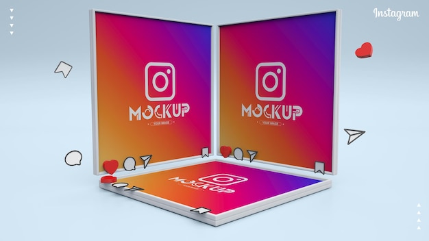 Feed di mockup per i social media di instagram