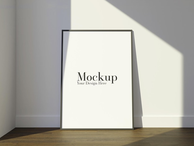 Mockup fotolijst op de vloer