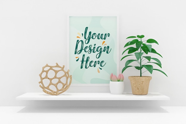 PSD mockup frame aan de muur