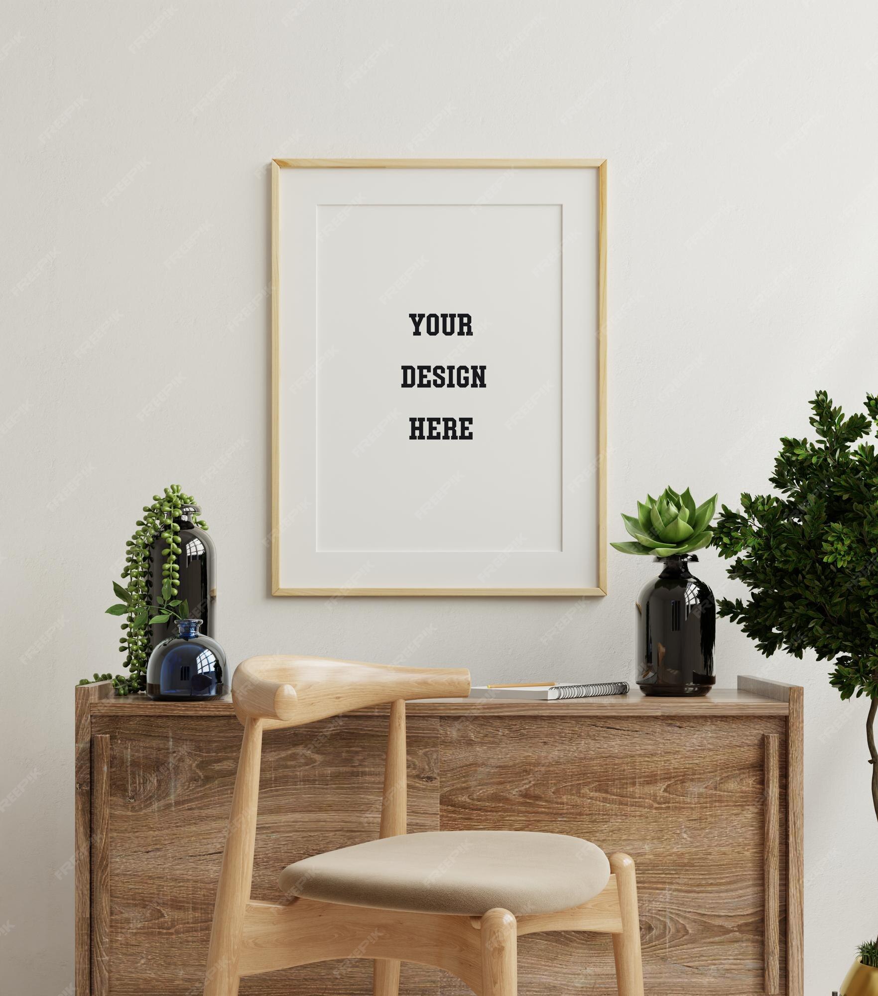 Premium PSD | Mockup frame in living room interior