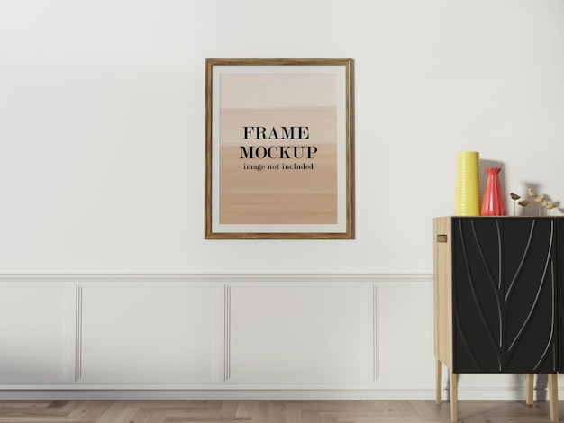 Mockup-frame op de muur voor uw ontwerp