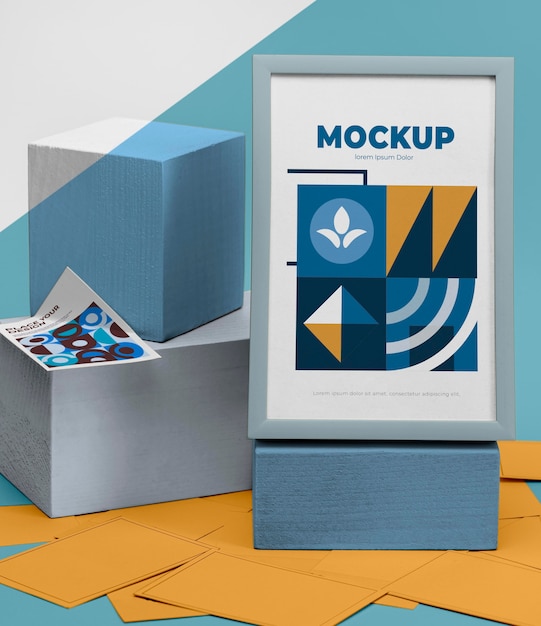 PSD mockup frame op tafel