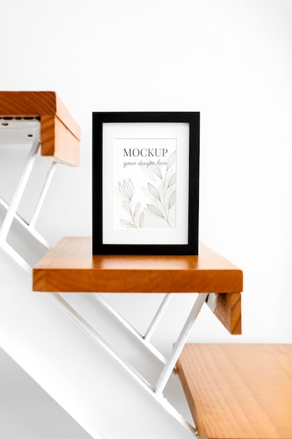 PSD mockup frame on stairs