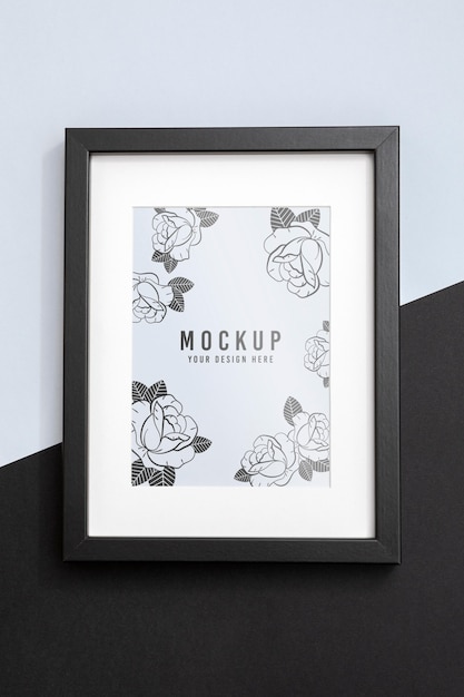 PSD mockup frame on wall