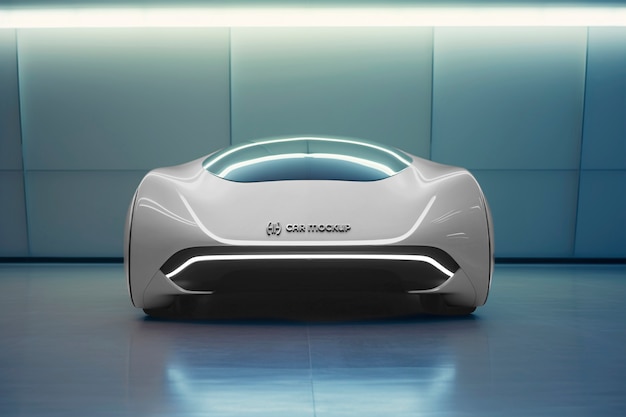 PSD mockup futurystycznej marki samochodowej