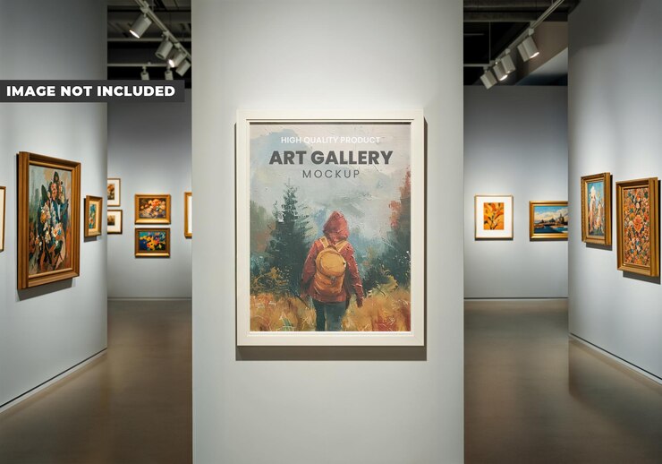 PSD mockup galerii sztuki