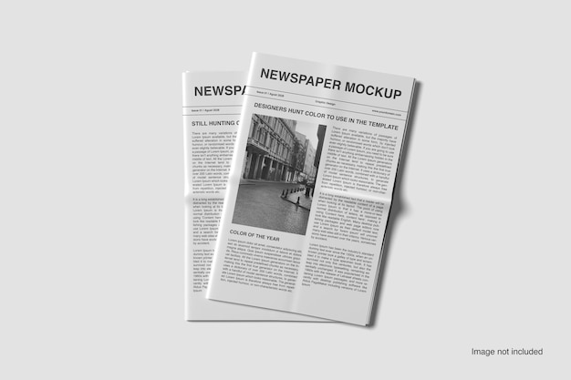 Mockup gazety z wyświetlaczem na pierwszej stronie