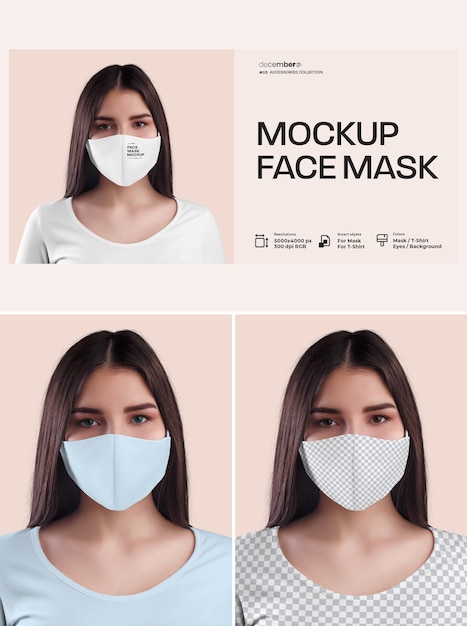 Mockup gezichtsmasker ontwerp