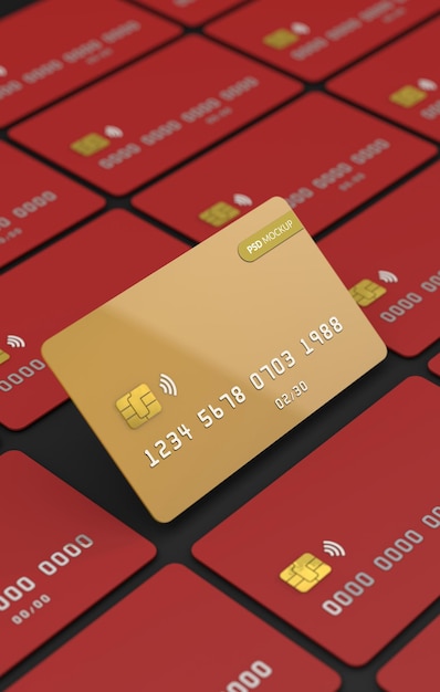 mockup golden credit card