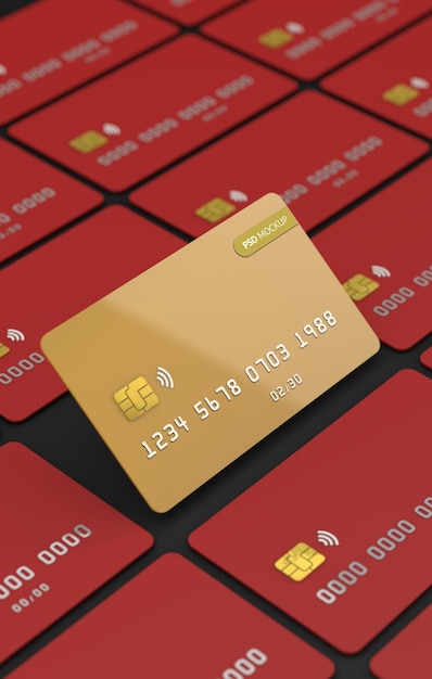 Mockup golden credit card