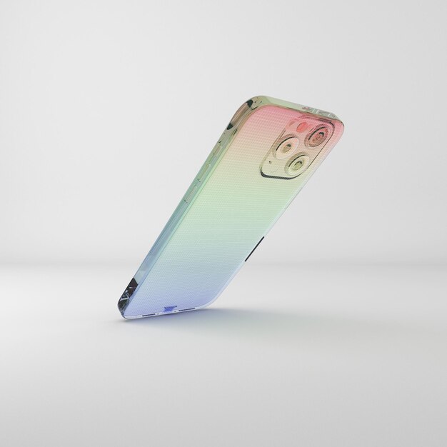 PSD mockup gradient glass phone 15 pro max