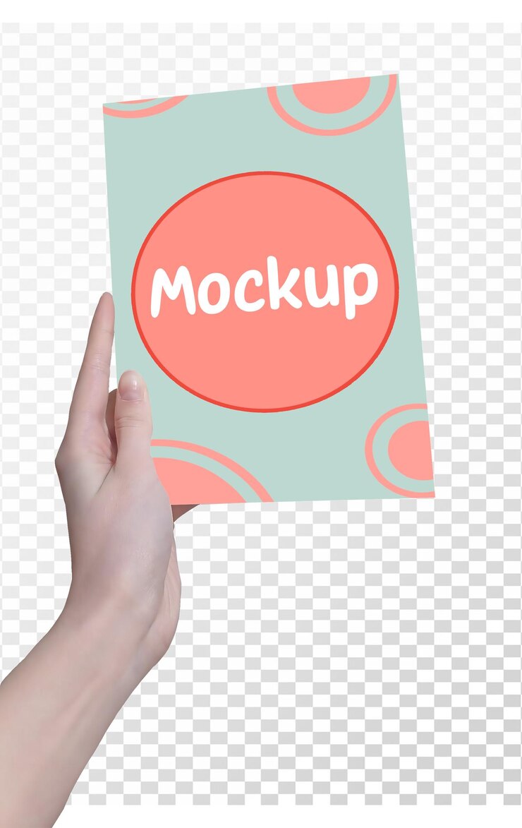 あなたのデザインのために背景なしで手に greeting card のモックアップ