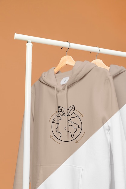 PSD mockup hoodie van dichtbij