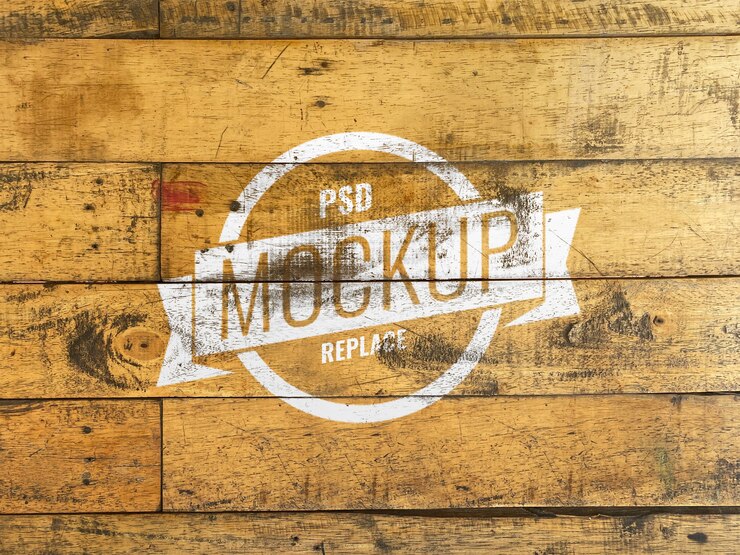 PSD mockup houten muur realistisch effect