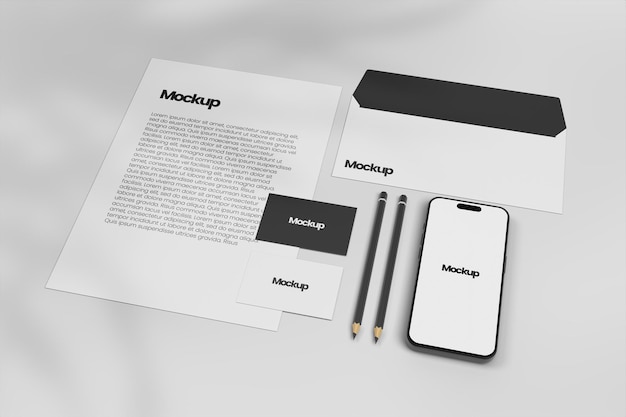 PSD mockup-identiteitsmerk