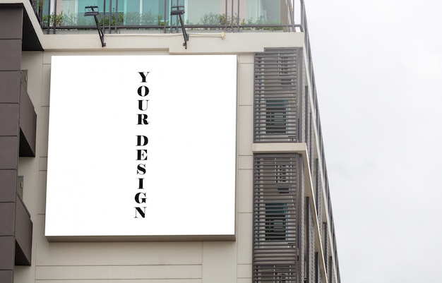 Mockup image of Blank billboard white screen posters and led outside building 