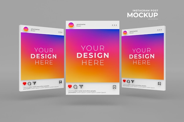 Mockup instagram post social media feed d render