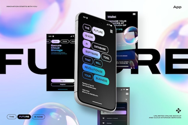 Mockup interfejsu telefonu psd