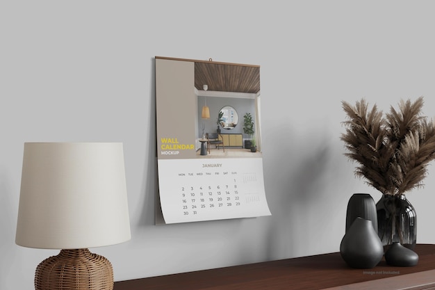 Mockup kalendarza ściennego